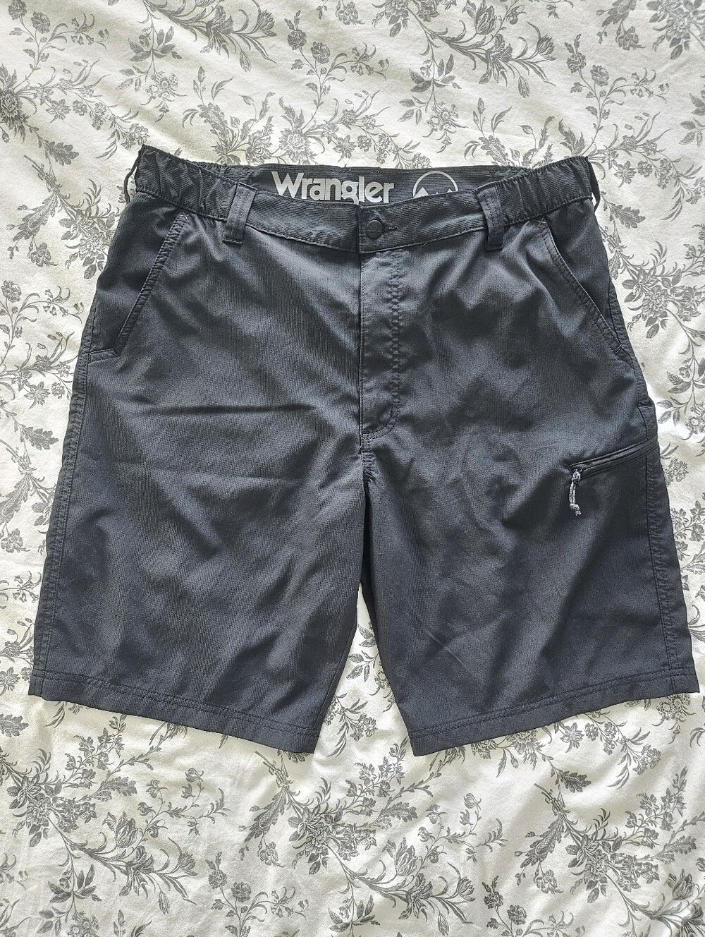 Wrangler Black Utility Hybrid Shorts with Zip Pocket